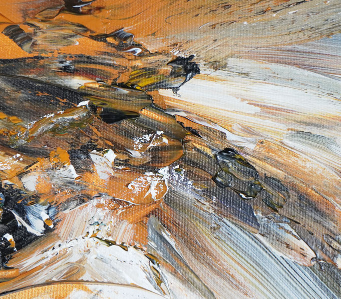 Detail des abstrakten, naturinspirierten Gemäldes von Peter Nottrott