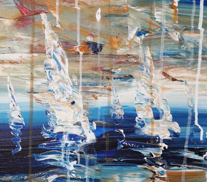 Detail des maritimen Segelbootgemäldes