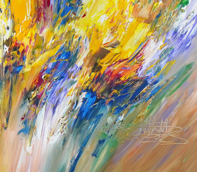 Detail des abstrakten Kunstgemäldes von Peter Nottrott