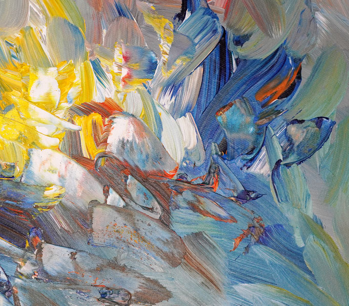 Detail des floralen Gemälde des Künstlers Peter Nottrott