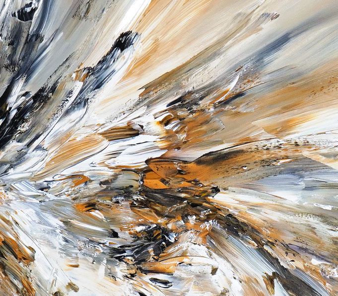 Detail des abstrakten, naturinspirierten Gemäldes von Peter Nottrott