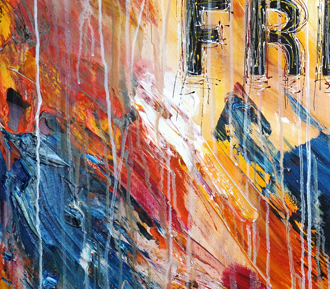 Detail aus dem abstrakten Gemälde des Kunstmalers Peter Nottrott