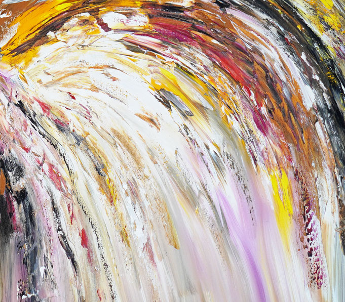Detail des abstrakten, naturinspirierten Gemäldes von Peter Nottrott