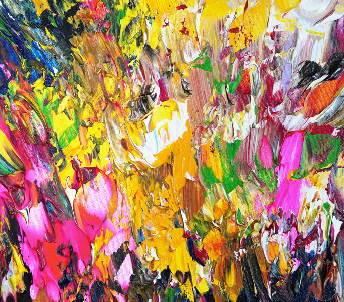 Detail aus dem abstrakten Gemälde des Kunstmalers Peter Nottrott
