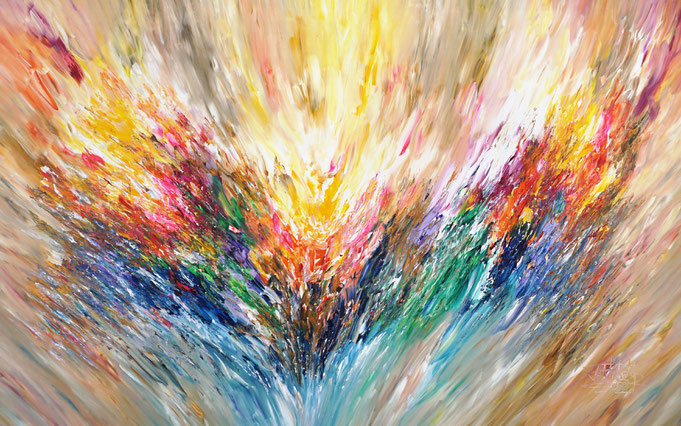 Großformatiges Acrylbild auf Leinwand. Abstrakte, moderne Malerei.