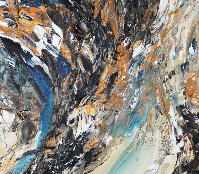 Detail des abstrakten, naturinspirierten Gemäldes von Peter Nottrott