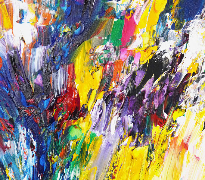 Detail des abstrakten, großen Gemäldes vom Kunstmaler Peter Nottrott