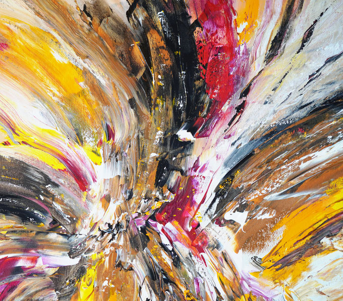 Detail des abstrakten, naturinspirierten Gemäldes von Peter Nottrott