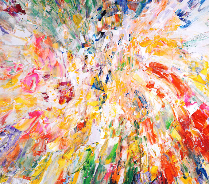Detailfoto des abstrakten Gemäldes von Peter Nottrott