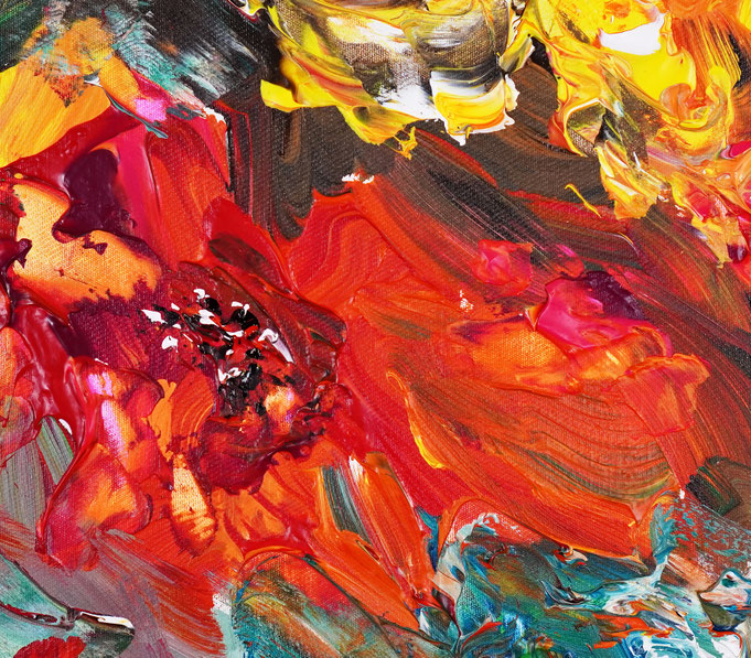 Detail des abstrahierten Sommerblumengemäldes