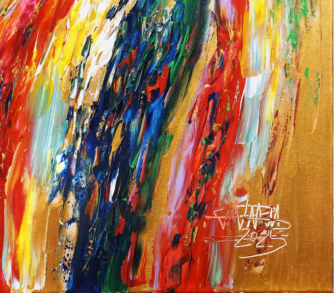 Detail des abstrakten Gemäldes des Kunstmalers Peter Nottrott