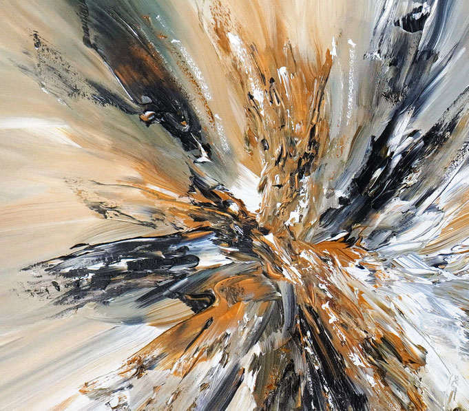 Detail des abstrakten, naturinspirierten Gemäldes von Peter Nottrott