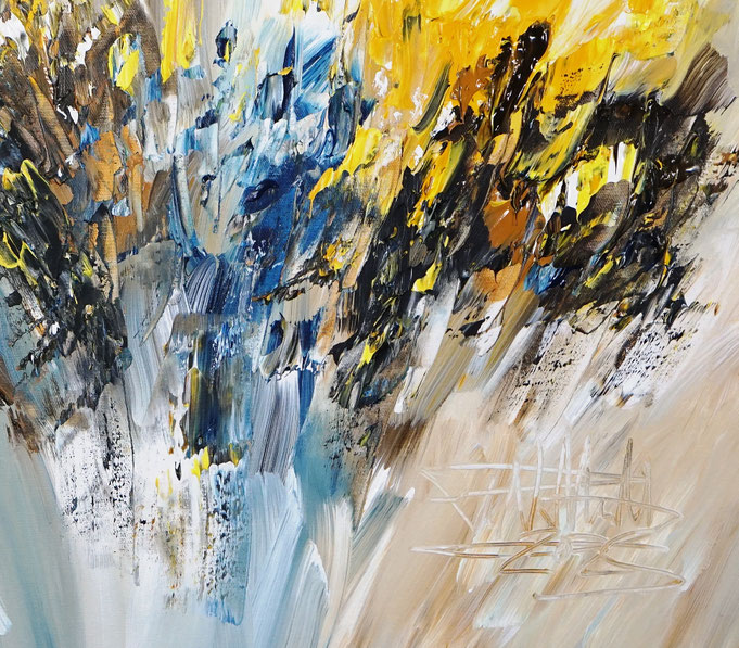 Detail des abstraktes Gemäldes des Kunstmalers Peter Nottrott