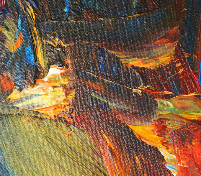Detail des floralen Gemälde des Künstlers Peter Nottrott