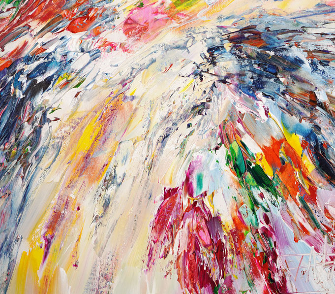Detailfoto des abstrakten Gemäldes von Peter Nottrott