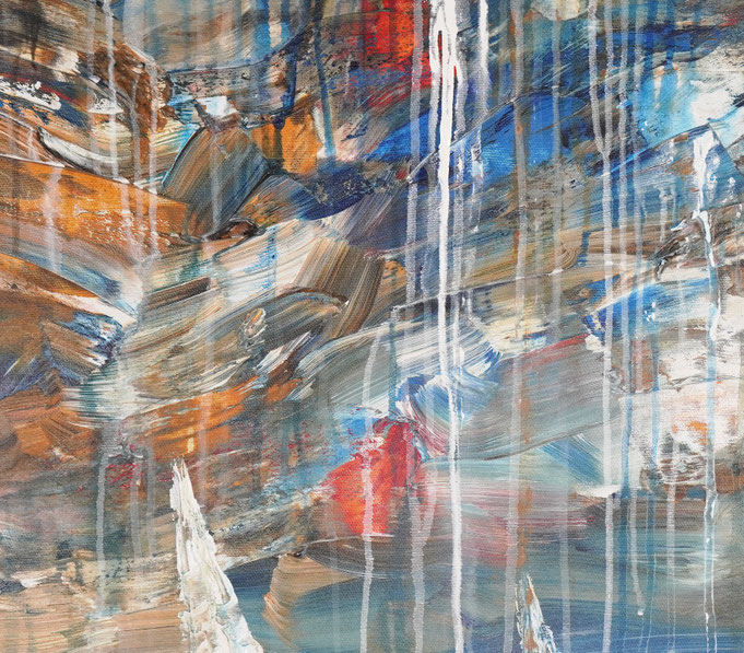 Detail des maritimen Segelbootgemäldes