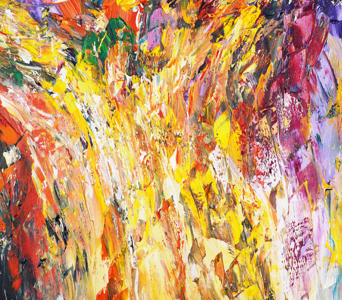 Detail des intensiven, abstrakten Gemäldes