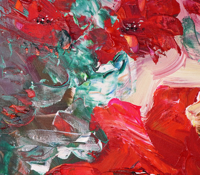 Detail des abstrahierten Sommerblumengemäldes