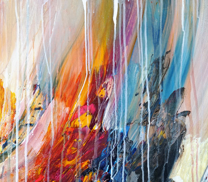 Detail aus dem abstrakten Gemälde des Kunstmalers Peter Nottrott