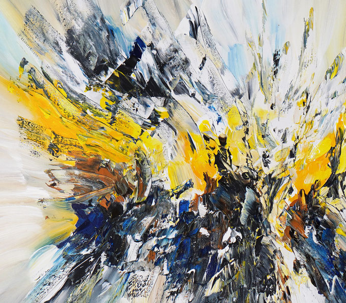 Detail des abstraktes Gemäldes des Kunstmalers Peter Nottrott