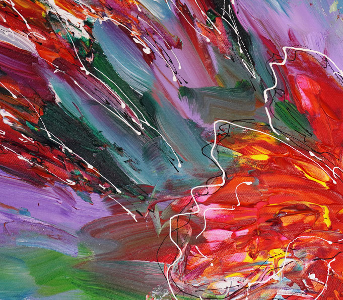 Detail des floralen Gemälde des Künstlers Peter Nottrott