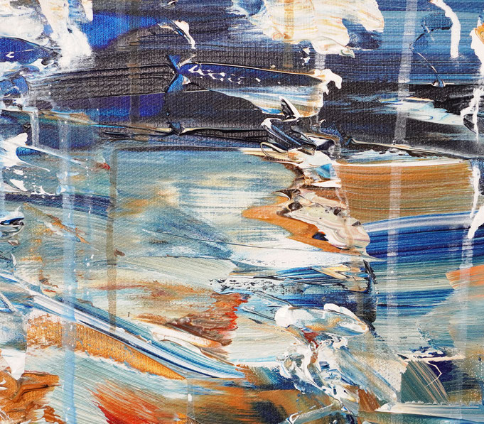Detail des maritimen Segelbootgemäldes