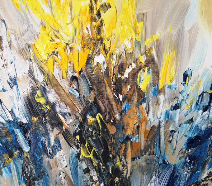 Detail des abstraktes Gemäldes des Kunstmalers Peter Nottrott