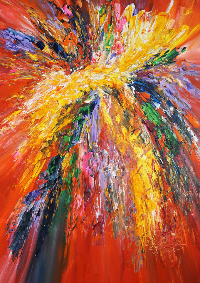 Abstraktes Acrylbild modern, leinwand