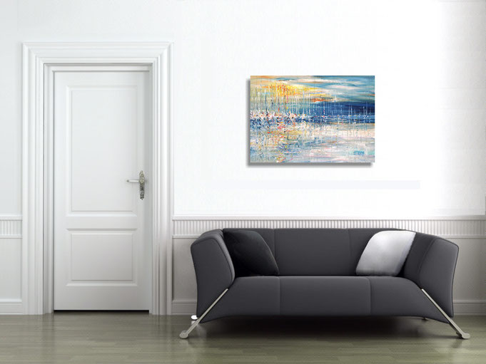 peter nottrott, Originalgemälde, acryl, blau,  maritim, Meer, Wasser, Wind, Wellen 