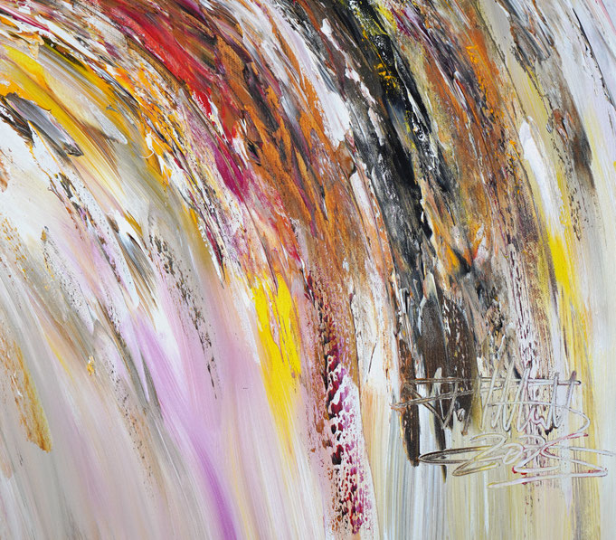 Detail des abstrakten, naturinspirierten Gemäldes von Peter Nottrott