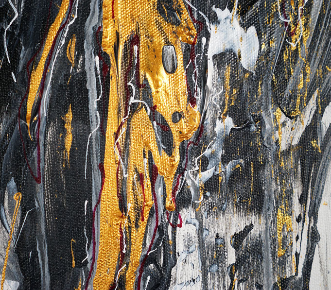 Detail des abstrakten Gemäldes des Kunstmalers Peter Nottrott