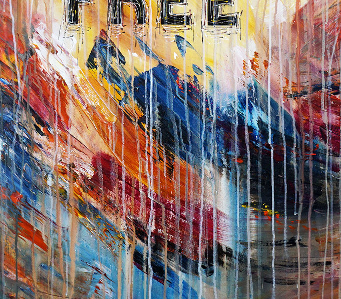 Detail aus dem abstrakten Gemälde des Kunstmalers Peter Nottrott