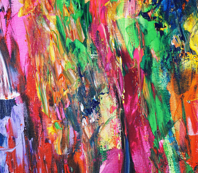 Detail des intensiven, abstrakten Gemäldes