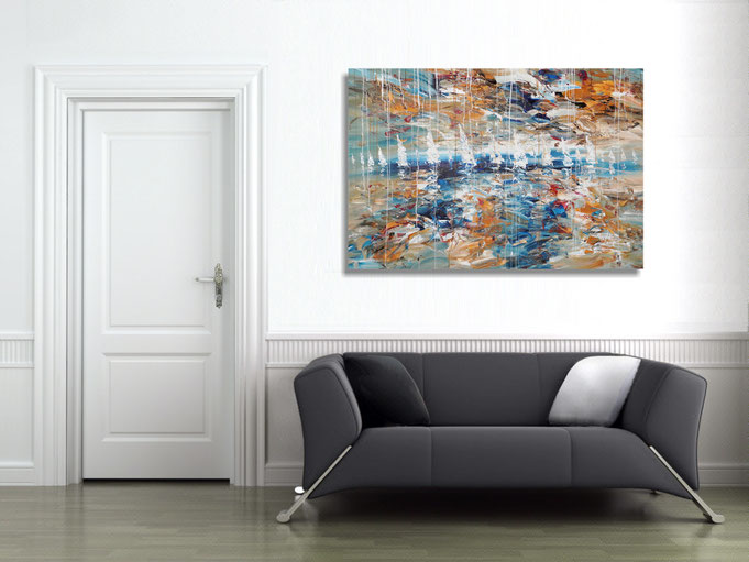 peter nottrott, Originalgemälde, acryl, blau,  maritim, Meer, Wasser, Wind, Wellen 