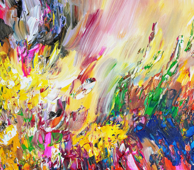 Detail aus dem abstrakten Gemälde des Kunstmalers Peter Nottrott