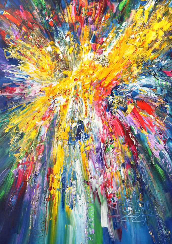 Abstraktes Acrylbild modern, leinwand