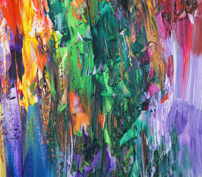 Detail des intensiven, abstrakten Gemäldes