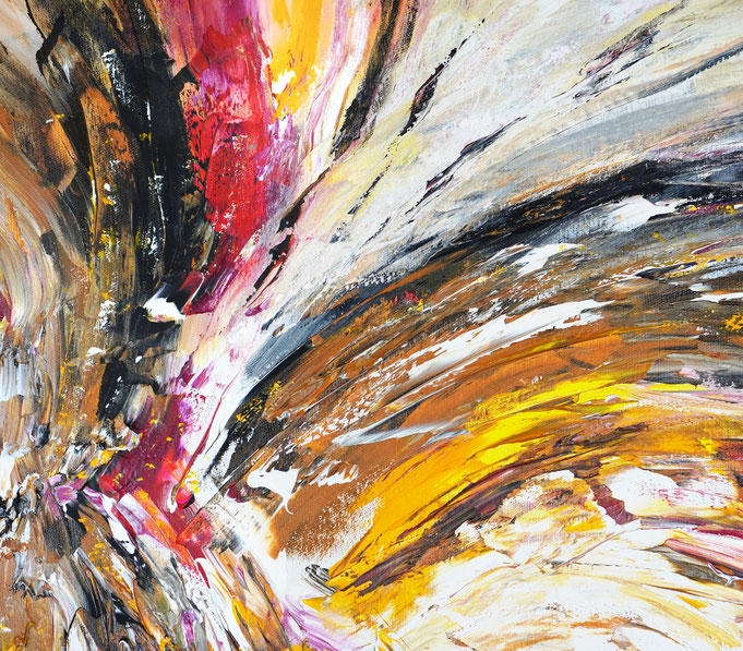 Detail des abstrakten, naturinspirierten Gemäldes von Peter Nottrott