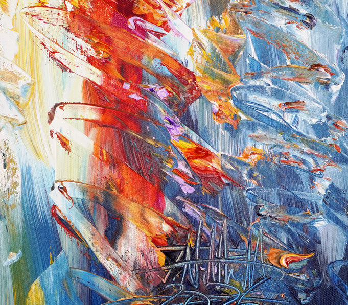 Detailfoto des Gemäldes Seaside Rendezvous M 7 vom Kunstmaler Peter Nottrott