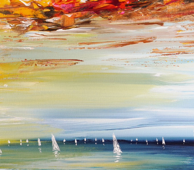 Detail des maritimen Segelbootgemäldes