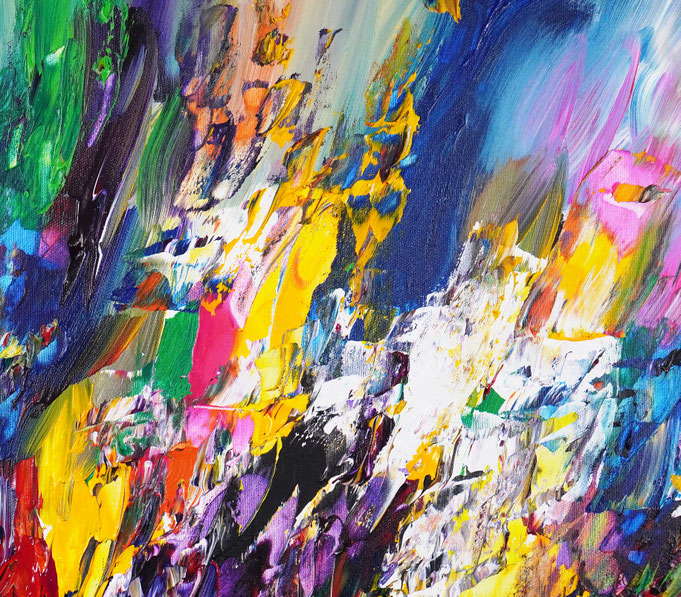 Detail des abstrakten, großen Gemäldes vom Kunstmaler Peter Nottrott
