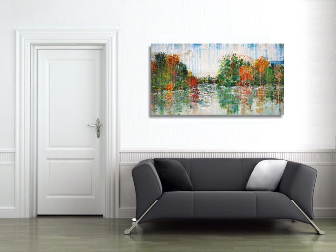 Raumbeispiel: An der Wand entfaltet das Gemälde seinen Charme