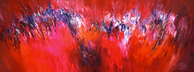 rote abstrakte Malerei. Modernes Gemälde