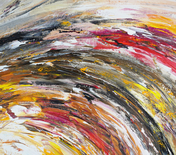 Detail des abstrakten, naturinspirierten Gemäldes von Peter Nottrott