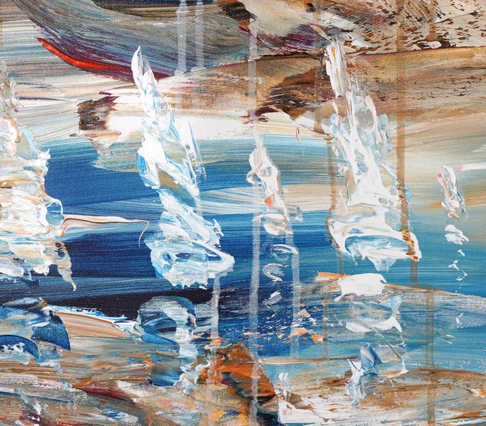 Detail des maritimen Segelbootgemäldes