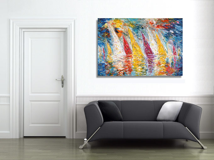 peter nottrott, Originalgemälde, acryl, blau,  maritim, Meer, Wasser, Wind, Wellen 