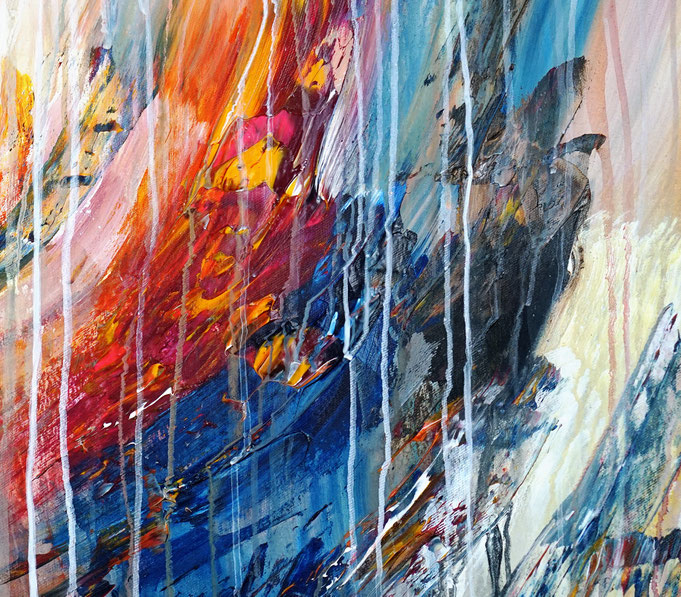 Detail aus dem abstrakten Gemälde des Kunstmalers Peter Nottrott