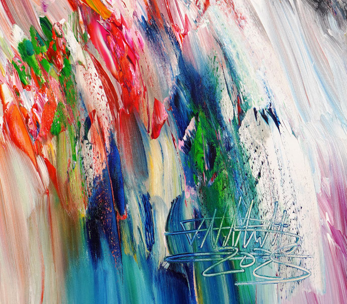 Detail aus dem abstrakten Gemälde des Kunstmalers Peter Nottrott