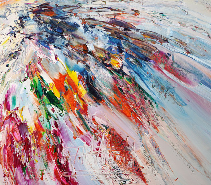 Detailfoto des abstrakten Gemäldes von Peter Nottrott