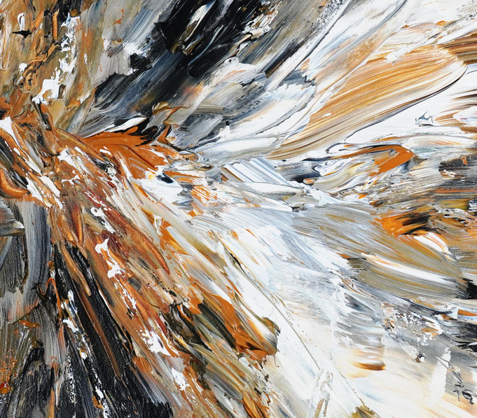 Detail des abstrakten, naturinspirierten Gemäldes von Peter Nottrott